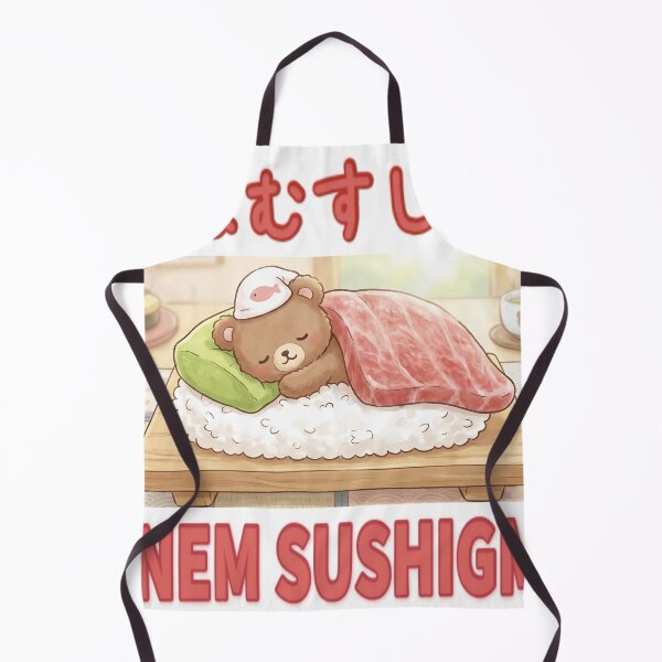Item preview, Cute Bear Sleeping on Sushi – Kawaii Japanese Animal Illustration designed and sold by XODAD.