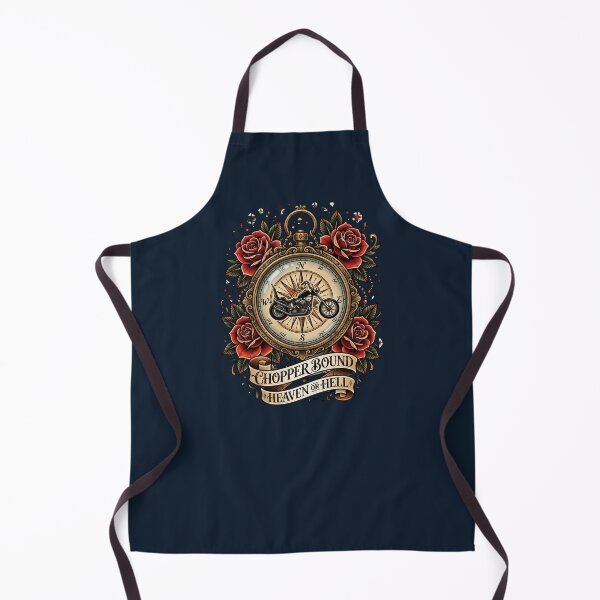 Item preview, Vintage Mechanical Compass Chopper Motorcycle Tattoo Flash designed and sold by RetroRewind Studio.