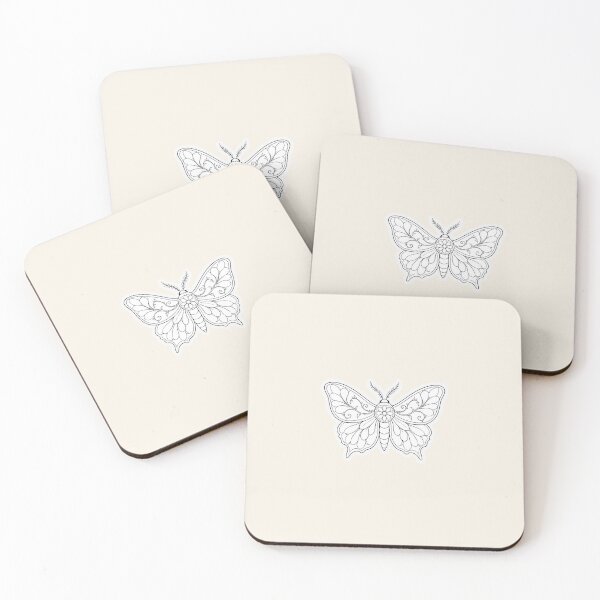Item preview, Floral Moth Colour-In Line Art designed and sold by MizerMoths.