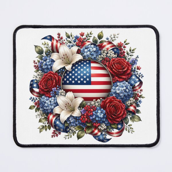 Item preview, Patriotic Rose and Lily Wreath designed and sold by PetalGarden.