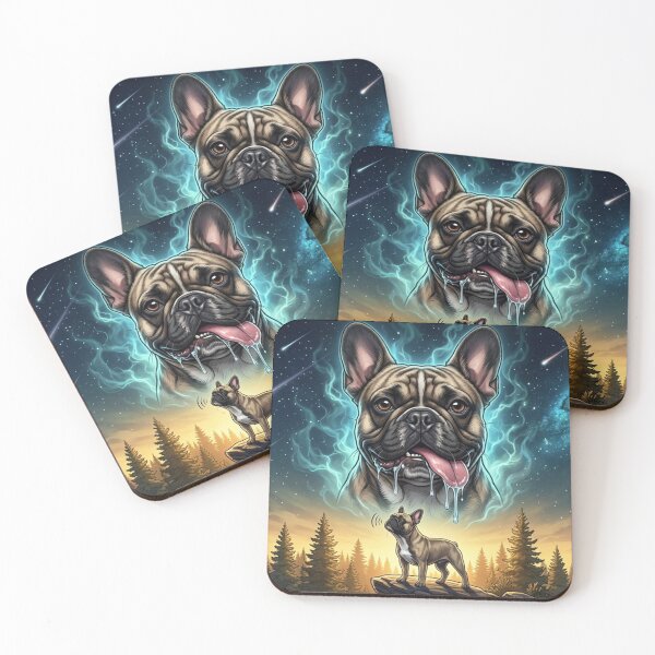 Item preview, Drooling French Bulldog Cosmic Forest Art designed and sold by AbeeRedB.