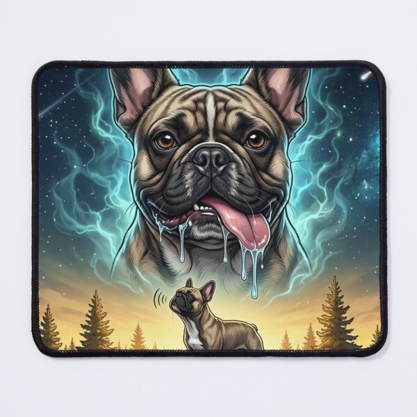 Item preview, Drooling French Bulldog Cosmic Forest Art designed and sold by AbeeRedB.