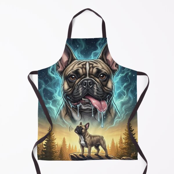 Item preview, Drooling French Bulldog Cosmic Forest Art designed and sold by AbeeRedB.