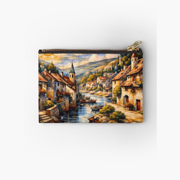 Item preview, Charming Riverside Village Scene designed and sold by cuprum.