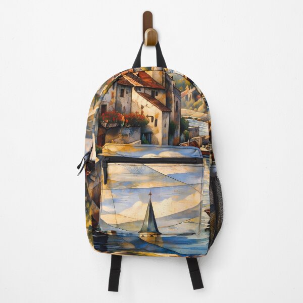 Item preview, Charming Riverside Village Scene designed and sold by cuprum.