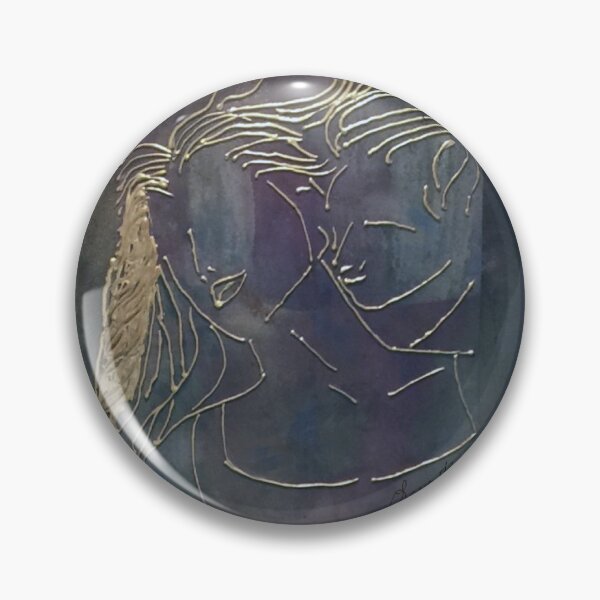 Item preview, Man and Woman Silhouette with Flowing Golden Lines designed and sold by LorieFossaArt.
