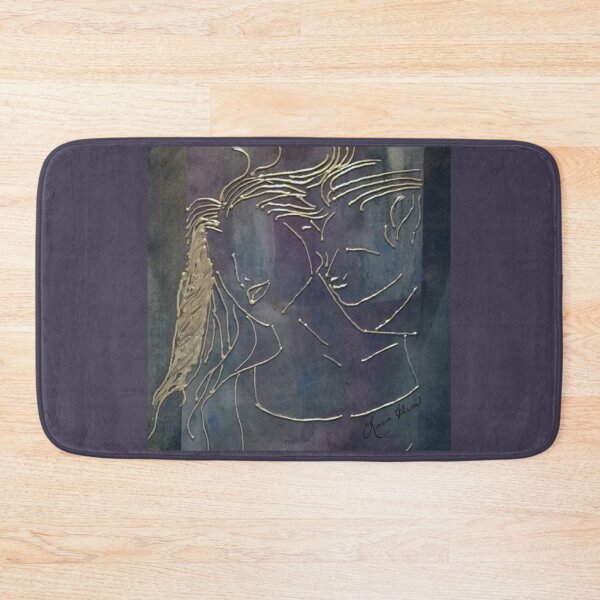 Item preview, Man and Woman Silhouette with Flowing Golden Lines designed and sold by LorieFossaArt.