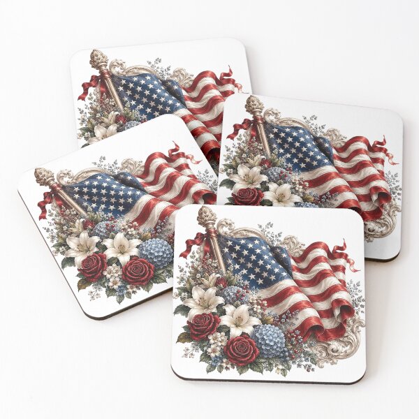 Item preview, Patriotic Floral American Flag designed and sold by PetalGarden.