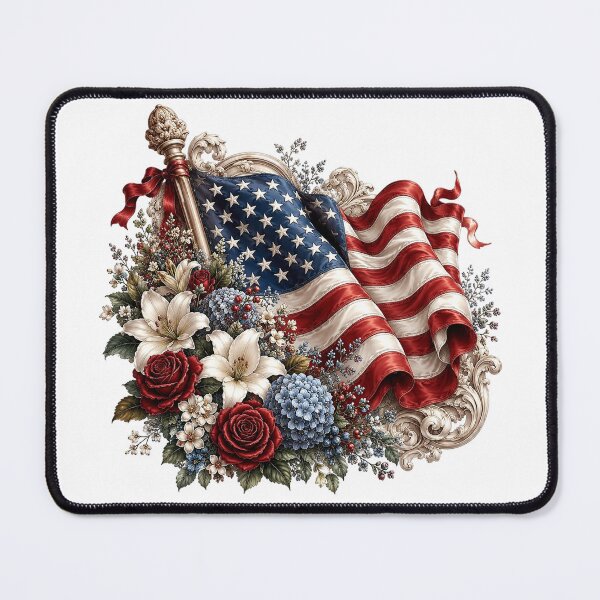 Item preview, Patriotic Floral American Flag designed and sold by PetalGarden.