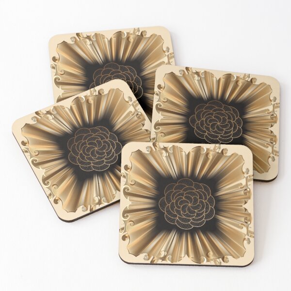 Item preview, Golden  Abstract Floral | Luxury  Geometric  Radiant  Art Decor designed and sold by Rawafi Art Studio.