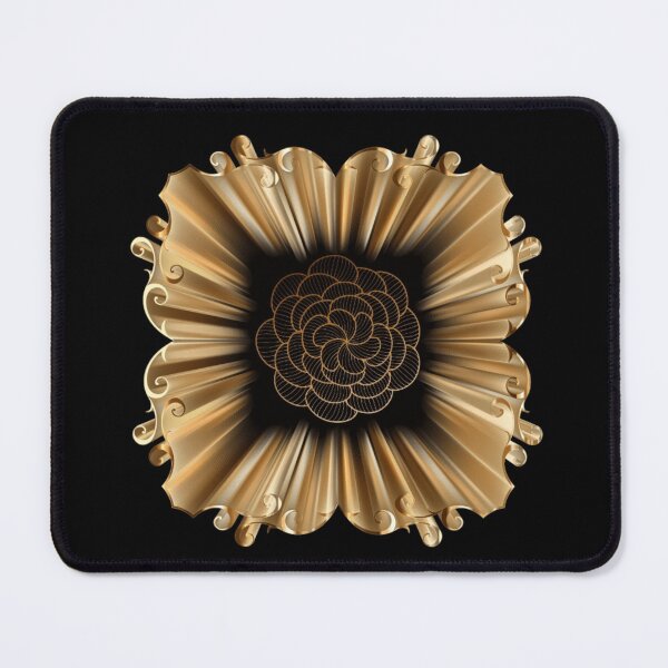 Item preview, Golden Abstract Floral | Luxury Geometric Radiant Art Decor designed and sold by Rawafi Art Studio.
