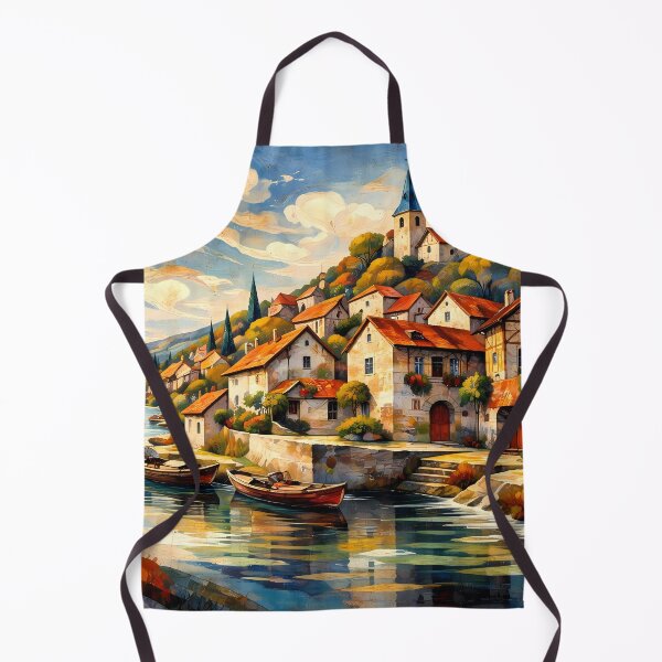 Item preview, Charming Riverside Village Scene designed and sold by cuprum.