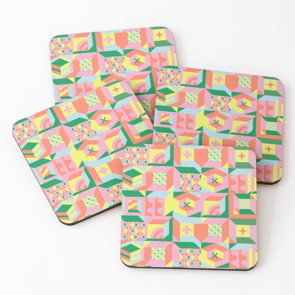 Item preview, Colorful Geometric Abstract Pattern – Retro Mid Century Modern Art Print designed and sold by IndianShopper.