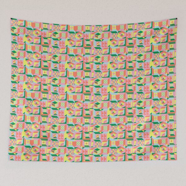 Item preview, Colorful Geometric Abstract Pattern – Retro Mid Century Modern Art Print designed and sold by IndianShopper.