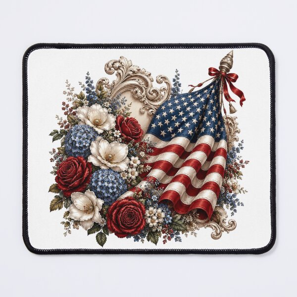 Item preview, Patriotic Floral American Flag designed and sold by PetalGarden.