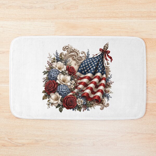 Item preview, Patriotic Floral American Flag designed and sold by PetalGarden.