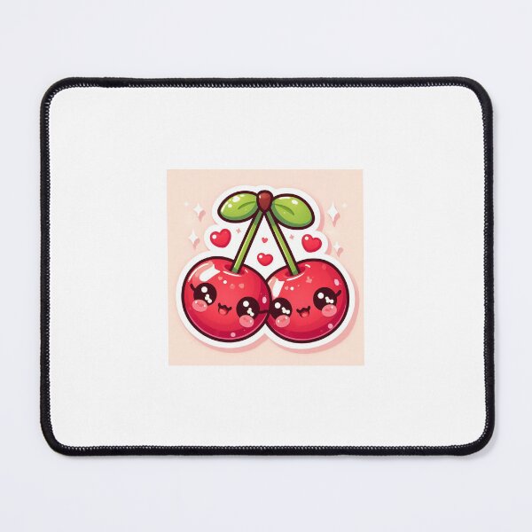 Item preview, Kawaii Cherry Sticker | Chibi Cherry Pair with Happy Faces and Green Stems designed and sold by PastelPawsArt.