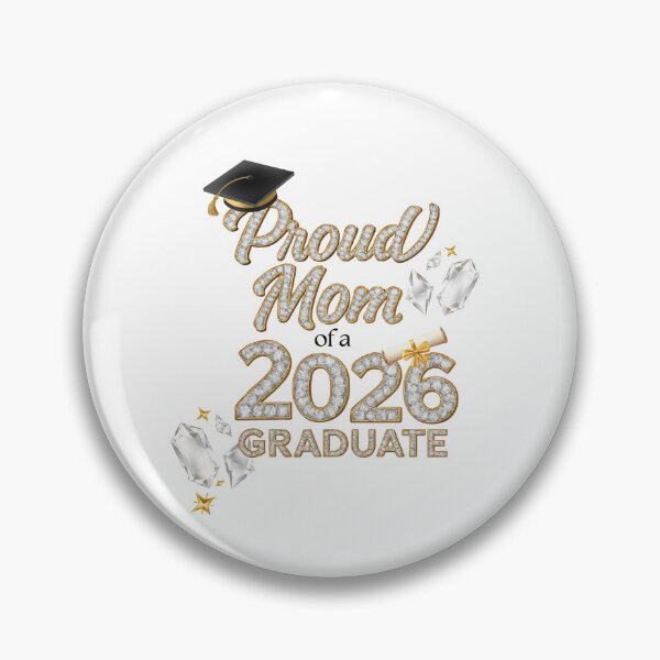 Item preview, Proud Mom of a 2026 Graduate with Diamonds & Black Graduation Hat II designed and sold by jeweleddesigns.