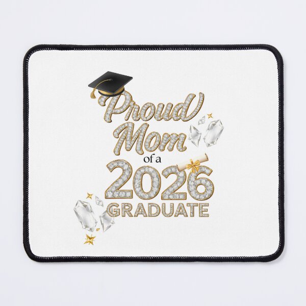Item preview, Proud Mom of a 2026 Graduate with Diamonds & Black Graduation Hat II designed and sold by jeweleddesigns.