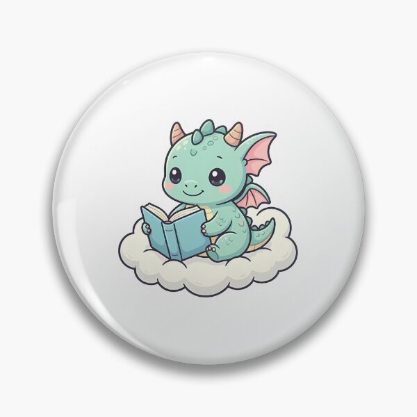 Item preview, Cute Kawaii Baby Dragon Reading on a Cloud designed and sold by YALLABUY.