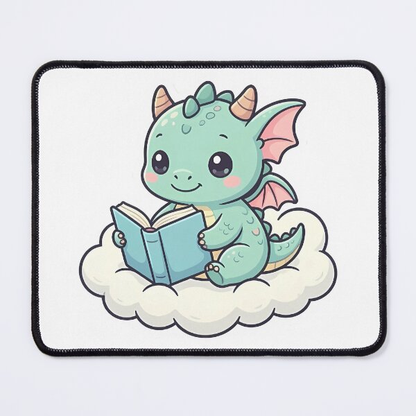 Item preview, Cute Kawaii Baby Dragon Reading on a Cloud designed and sold by YALLABUY.