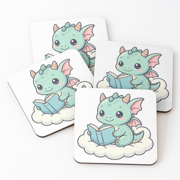 Item preview, Cute Kawaii Baby Dragon Reading on a Cloud designed and sold by YALLABUY.