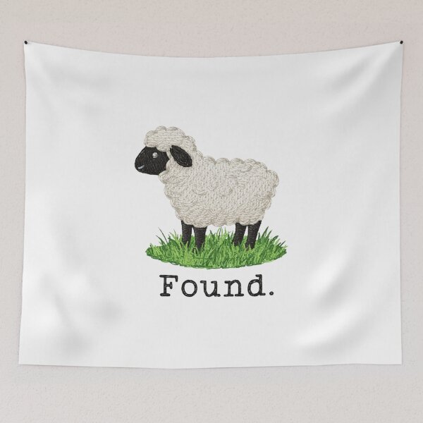 Item preview, Christian Psalm 23 Lamb Embroidered, Found Sheep Faith, Minimal Scripture Animal, Easter Church designed and sold by toongstudio.
