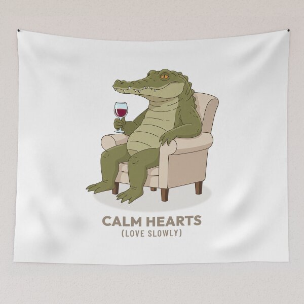 Item preview, Vintage Illustration of a Cozy Crocodile Drinking Wine designed and sold by Cozy Vintage Animal.