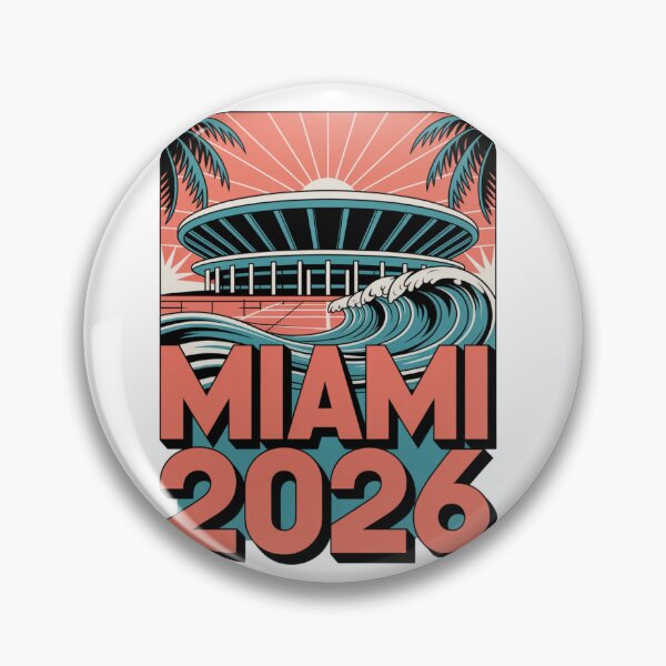 Item preview, Miami 2026 Ocean Wave Football T-Shirt V1 designed and sold by DarylWelsh2024.