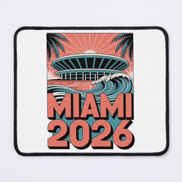 Item preview, Miami 2026 Ocean Wave Football T-Shirt V1 designed and sold by DarylWelsh2024.