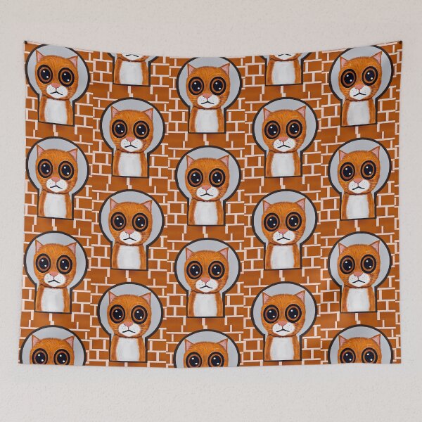 Item preview, Cartoon Cat with Big Eyes Looking Through The Keyhole designed and sold by Elaine M Hayward .