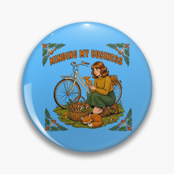 Item preview,  Cottagecore Girl Bicycle and mushroom designed and sold by TeeARTHY.