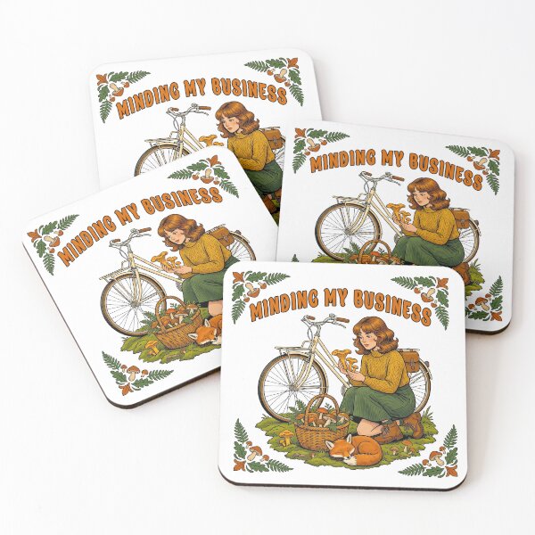 Item preview,  Cottagecore Girl Bicycle and mushroom designed and sold by TeeARTHY.