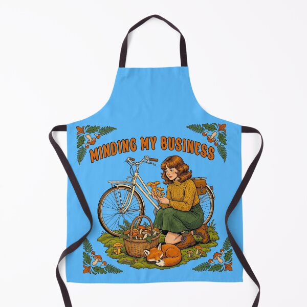 Item preview, Cottagecore Girl Bicycle and mushroom designed and sold by TeeARTHY.