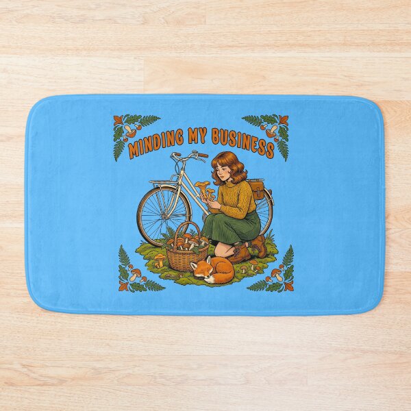 Item preview,  Cottagecore Girl Bicycle and mushroom designed and sold by TeeARTHY.