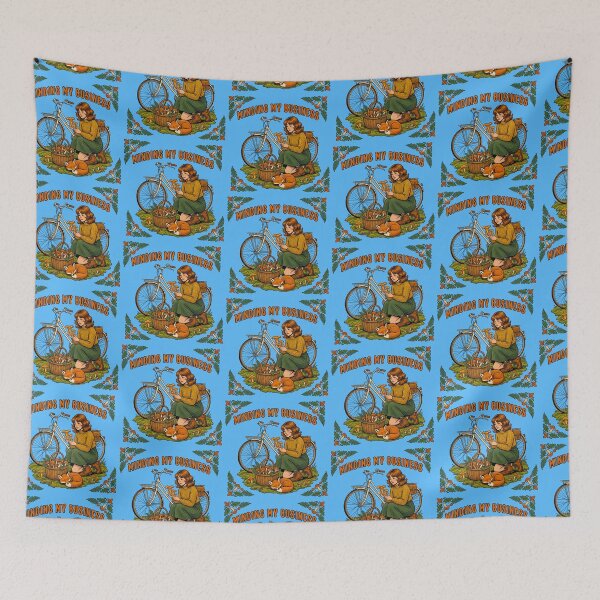 Item preview,  Cottagecore Girl Bicycle and mushroom designed and sold by TeeARTHY.