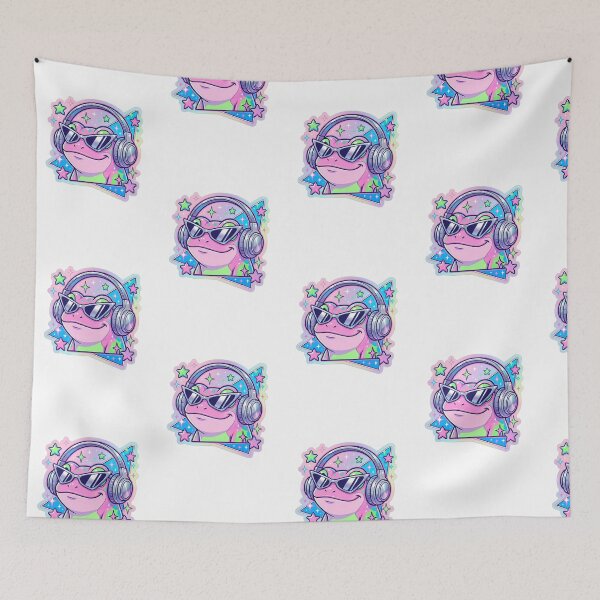 Item preview, Cute Y2K Aesthetic Cyber Frog with Headphones designed and sold by digiartmagic.