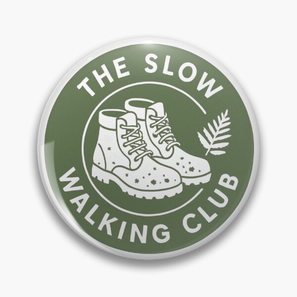 Item preview, Minimalist Slow Walking Club Fern Badge designed and sold by Digital-Thought.