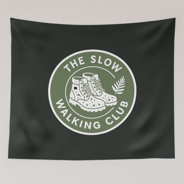 Item preview, Minimalist Slow Walking Club Fern Badge designed and sold by Digital-Thought.
