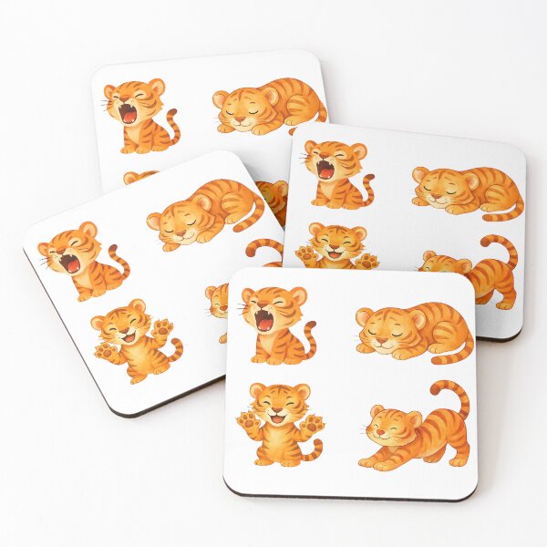 Item preview, Cute Watercolor Tiger Sticker Set – Adorable Jungle Friends Collection (4 Designs) designed and sold by BeaMiciaDoodles.