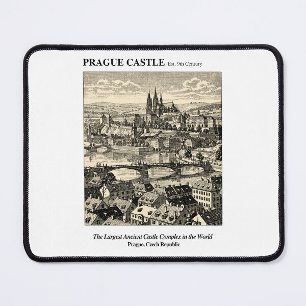 Item preview, Prague Castle Vintage Engraving Art Print | Largest Ancient Castle Complex Vltava River | Prague Czech Republic Wall Decor designed and sold by Panom Suavichien.