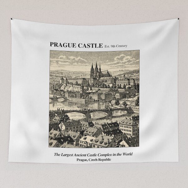Item preview, Prague Castle Vintage Engraving Art Print | Largest Ancient Castle Complex Vltava River | Prague Czech Republic Wall Decor designed and sold by Panom Suavichien.