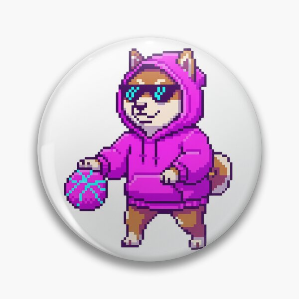 Item preview, Retro 16-Bit Pixel Cyber Shiba Inu Basketball Dribble designed and sold by DripCultureLab.