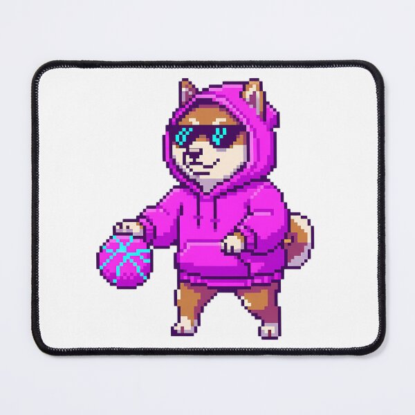 Item preview, Retro 16-Bit Pixel Cyber Shiba Inu Basketball Dribble designed and sold by DripCultureLab.