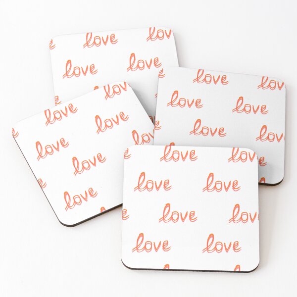 Item preview, Cute Orange and Pink Love Text Pattern designed and sold by Rhodes Shop.