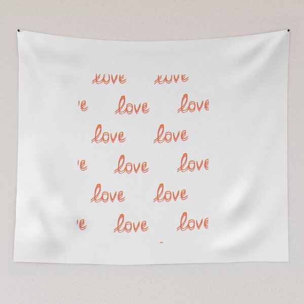 Item preview, Cute Orange and Pink Love Text Pattern designed and sold by Rhodes Shop.