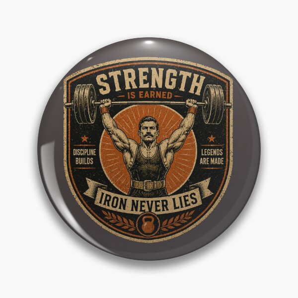 Item preview, Iron Never Lies – Vintage Strength Training Badge designed and sold by JustResultsCo.