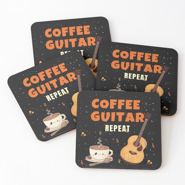 Item preview, Coffee Guitar Repeat Funny Musician Coffee Lover Design designed and sold by Joyful-Pixel.