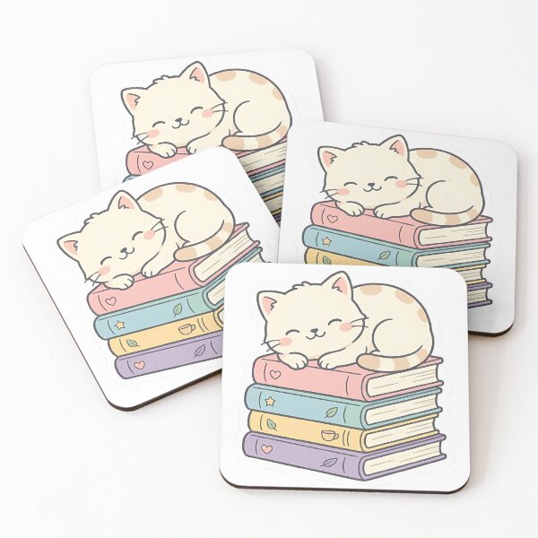 Item preview, Cute Kawaii Chubby Cat Sleeping on Books designed and sold by YALLABUY.