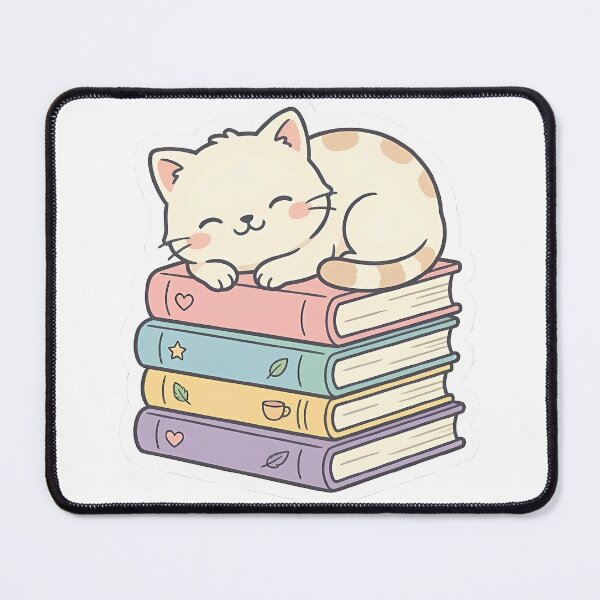 Item preview, Cute Kawaii Chubby Cat Sleeping on Books designed and sold by YALLABUY.